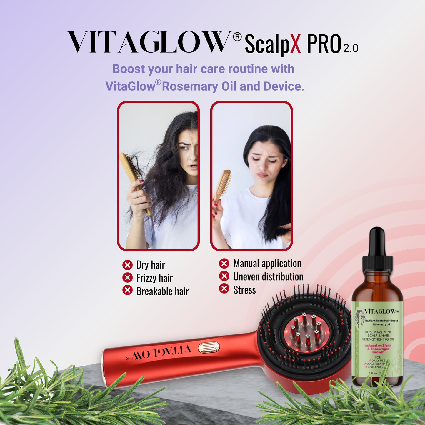 VITAGLOW® ScalpX Pro 2.0 | 6-IN-1 HAIR GROWTH COMB